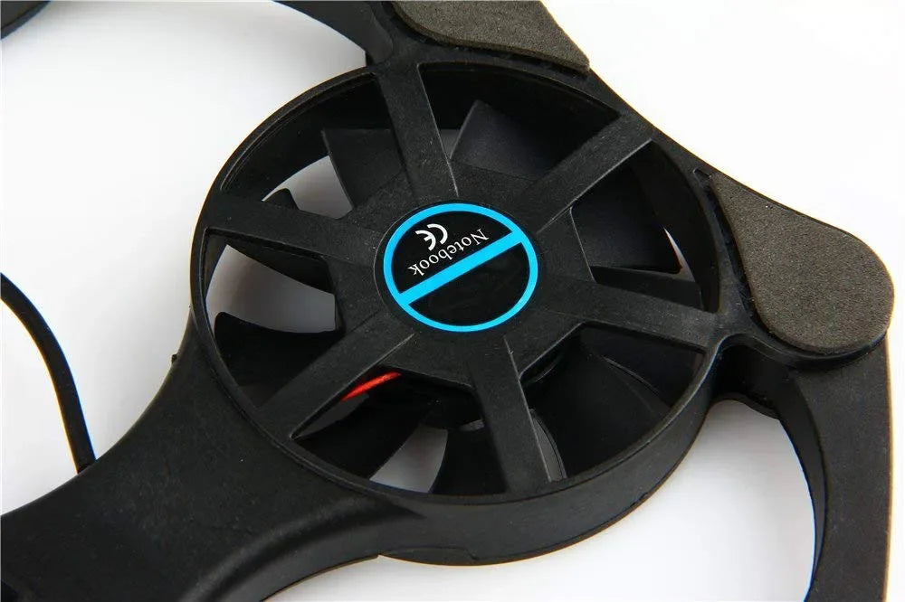 Foldable USB laptop cooling pad with dual fans, mini octopus cooler for 7-15 inch laptops.