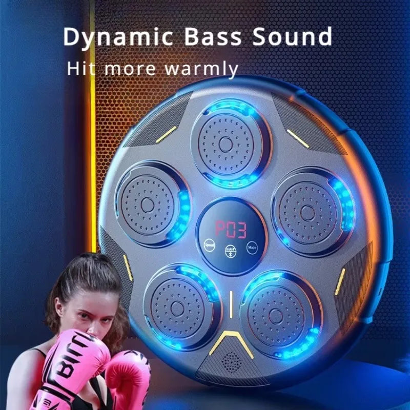 Máquina de boxeo con luces LED y música