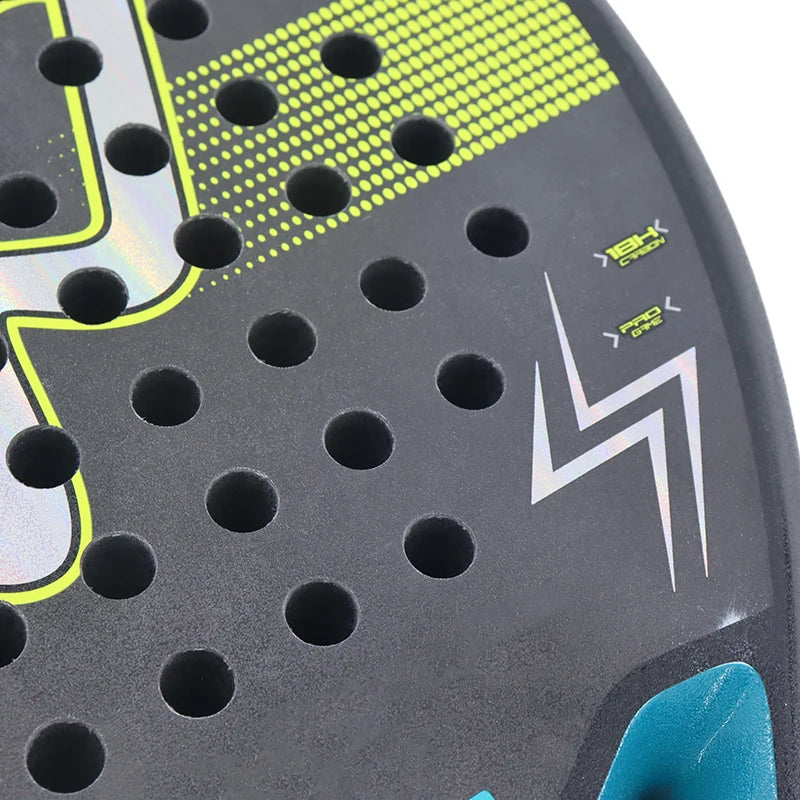 Pala de pádel de fibra de carbono personalizada 3K 12K 18K con un hermoso diseño para tenis de playa y uso deportivo.