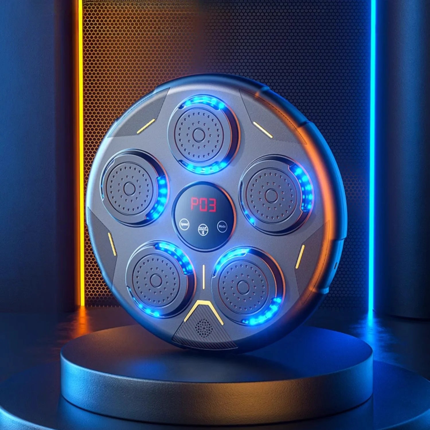Máquina de boxeo con luces LED y música