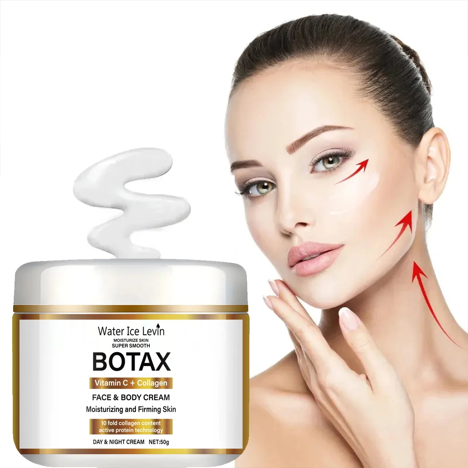 Crema de colágeno con niacinamida, crema hidratante facial reafirmante, para uso diurno y nocturno, contiene vitamina C, hidrata y nutre la piel sensible.