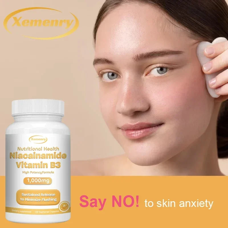 Cápsulas de niacinamida (vitamina B3): favorecen la función cerebral y la salud cardiovascular, aumentan la producción de energía y refuerzan el sistema inmunitario.