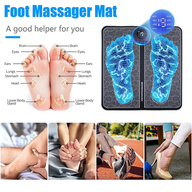Almohadilla de masaje eléctrico para pies y masaje muscular