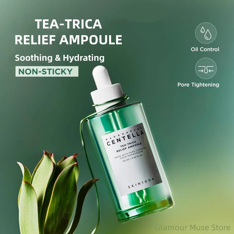 Korean Centella, pore-minimizing fresh, brightening, intensive ampoule for facial pore care, soothing skin care serum.