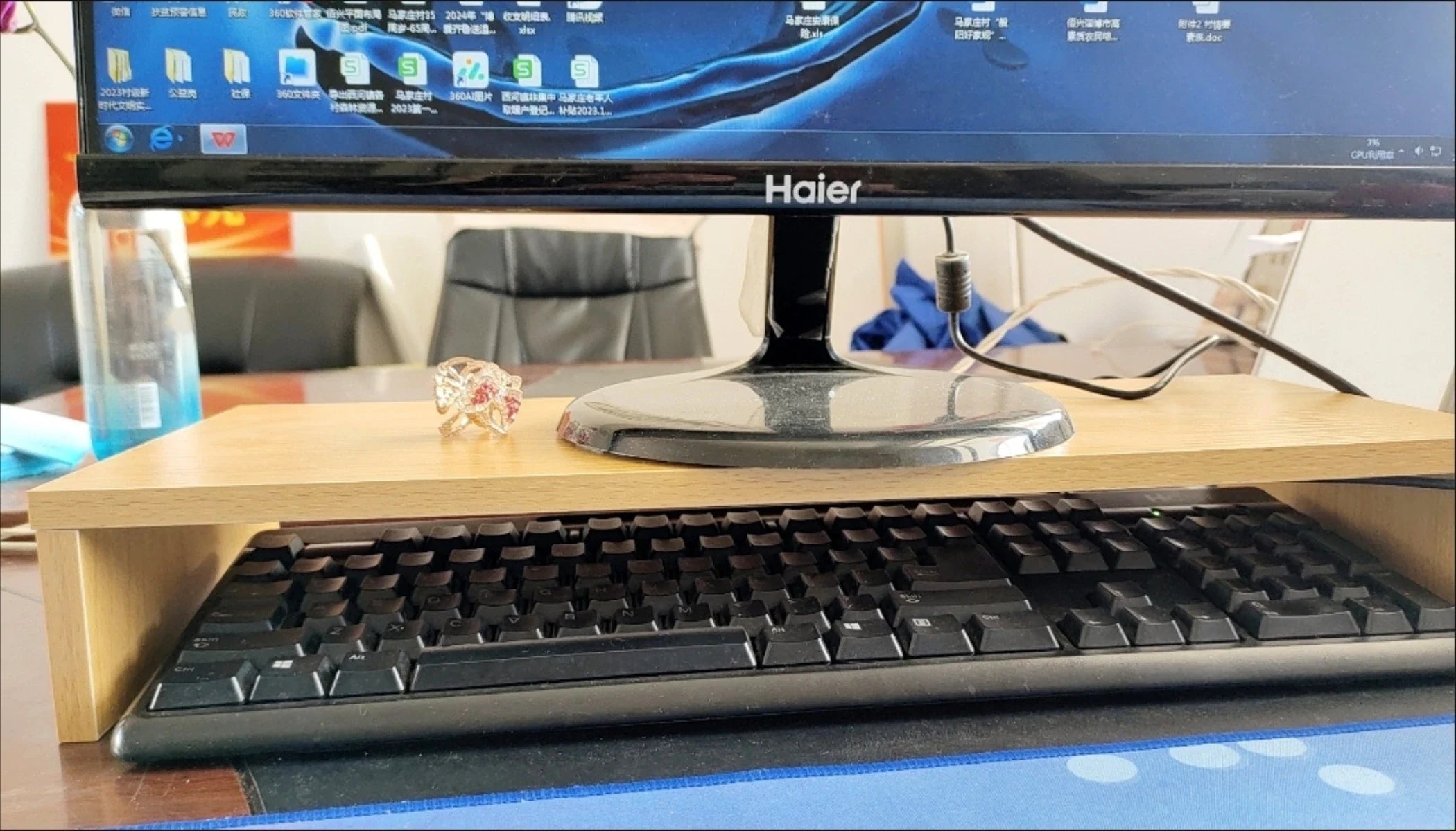 Soporte para ordenador portátil, pantalla de ordenador de sobremesa, escritorio elevado, almacenamiento de escritorio y almohadilla de almacenamiento elevada