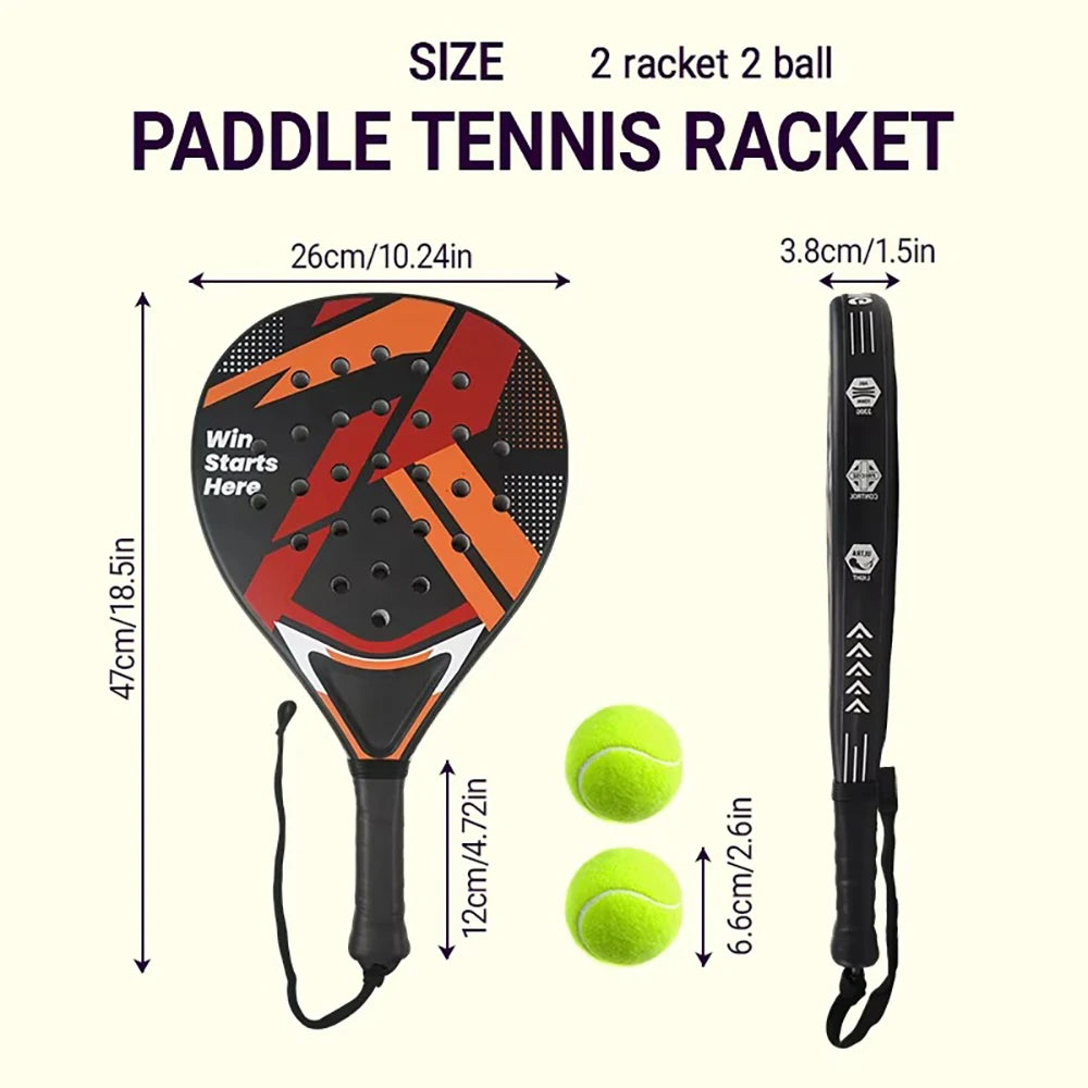Raqueta de pádel  para principiantes e intermedios. Mango resistente antivibración. Empuñadura de plástico.