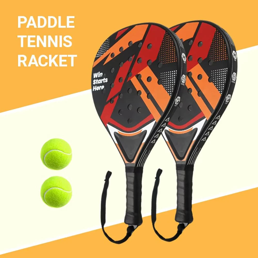 Raqueta de pádel  para principiantes e intermedios. Mango resistente antivibración. Empuñadura de plástico.