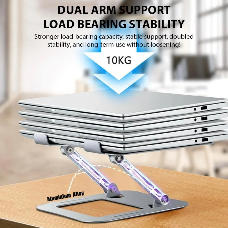 Soporte ajustable para portátil de acero al carbono, compatible con notebooks y tablets de hasta 17 pulgadas, MacBook, portátiles y con soporte de refrigeración plegable y portátil.