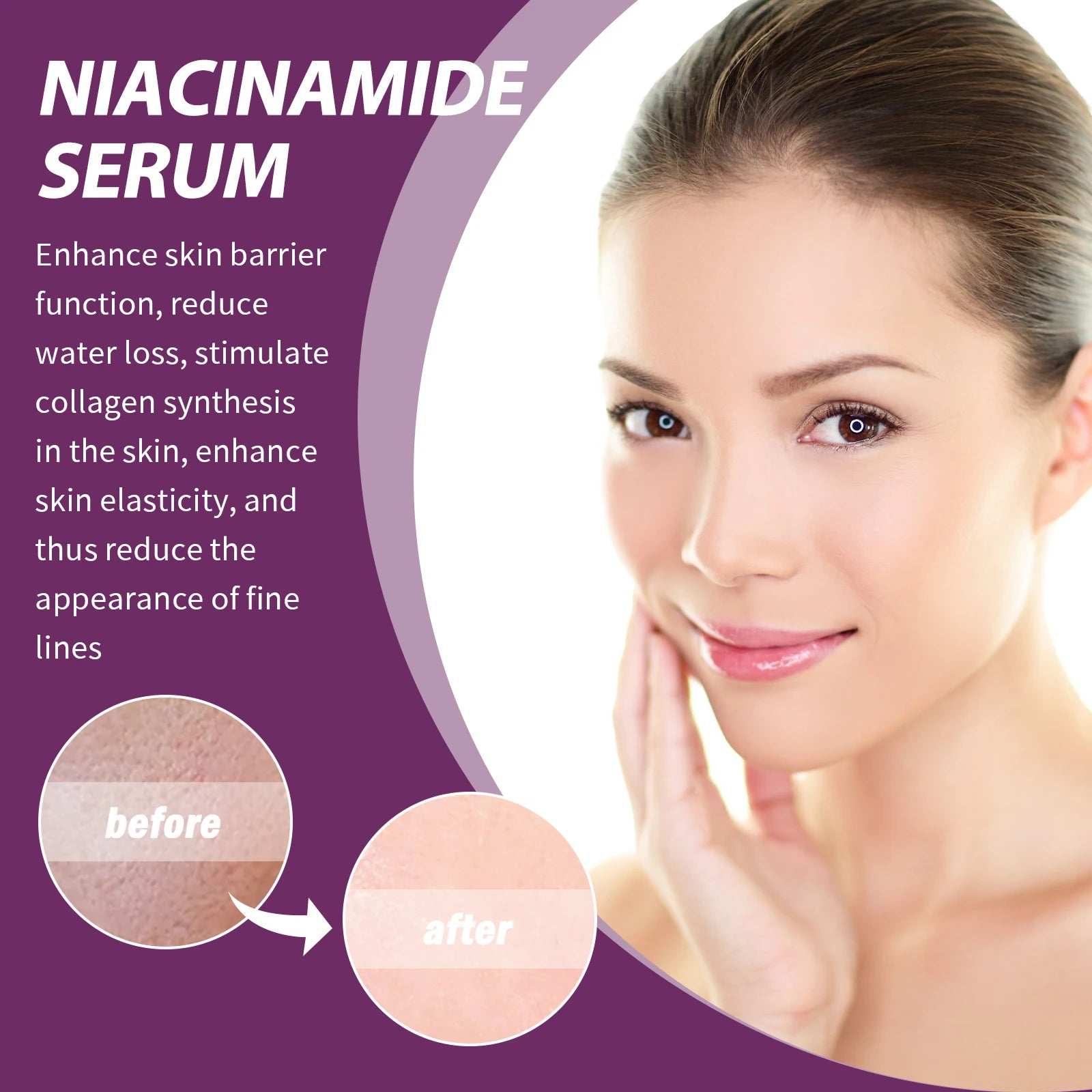 Anti-aging concentrate with 20% niacinamide B3 to combat discoloration and minimize enlarged pores. Fragrance and paraben-free. 20 ml.