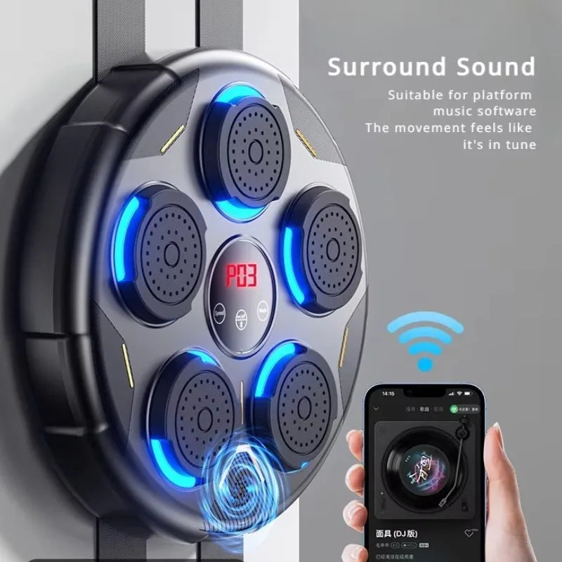 Máquina de boxeo con luces LED y música